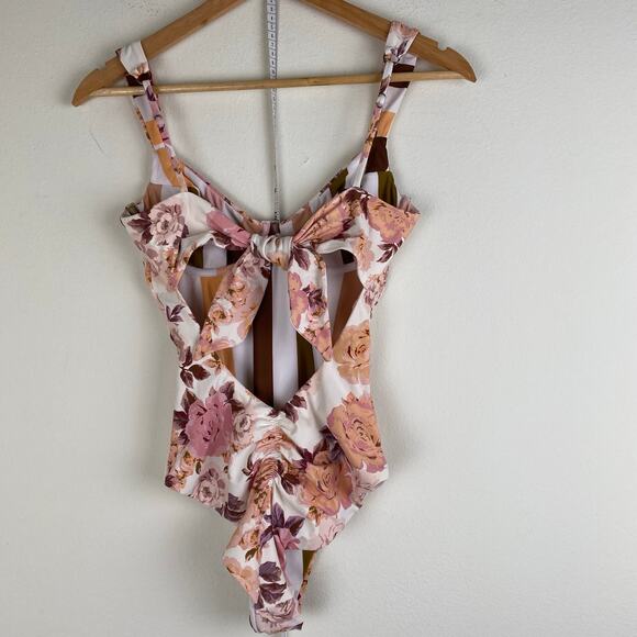 Maaji Afrodita Danish Classic One Piece Size Medium Pink White Brown Burgundy - Picture 8 of 14